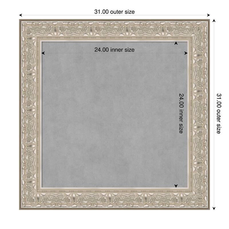 Amanti Art Luxe Black Framed - 31 x 31 in - Luxe Silver Cream