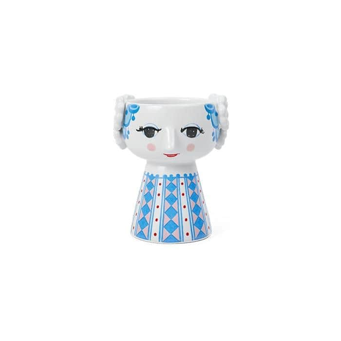 Bjørn Wiinblad Eva Candle Holder, H: 3.7" - H: 3.7" - Blue
