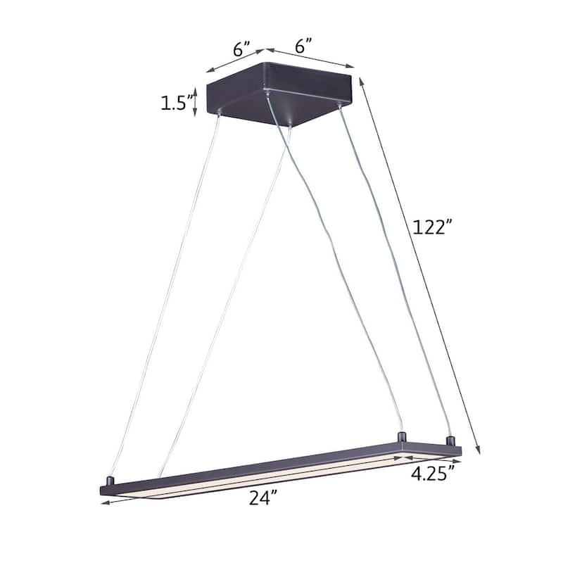 Wafer 24"L 1-Light LED Island Light Fixture Bronze Finish by Maxim