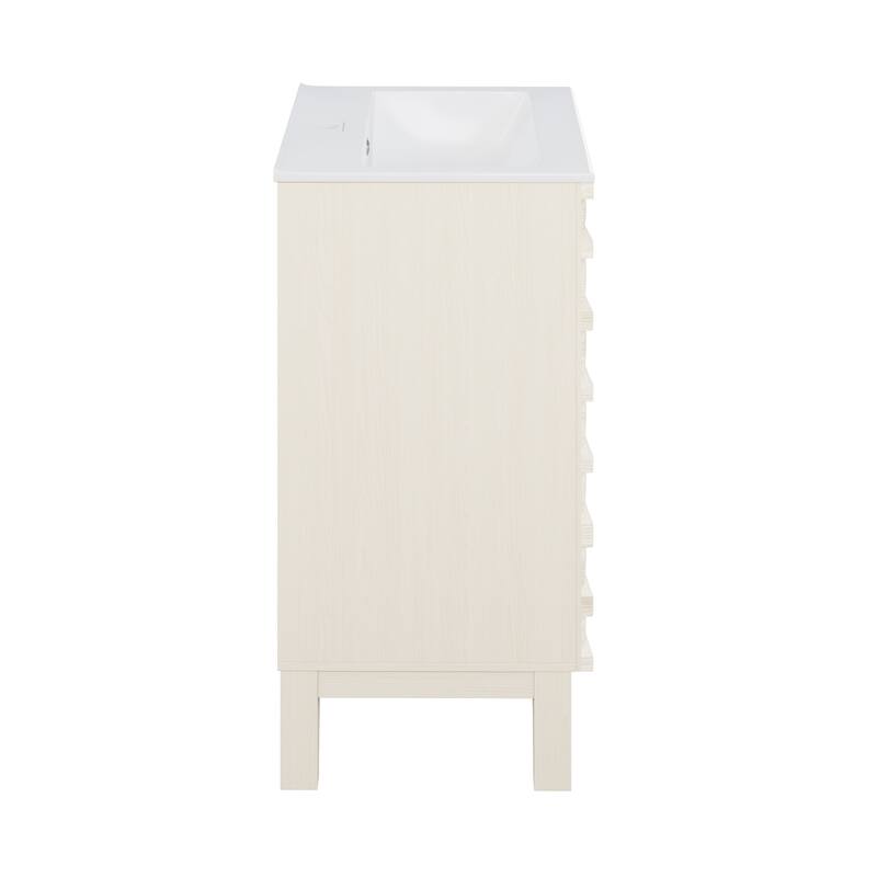 Cascade 18" Freestanding Bathroom Vanity In White Oak With Sink Top - 18