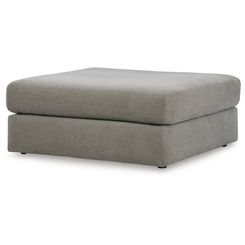 Aval Oversized Accent Ottoman, 44 Inch Square Ash Gray Polyester