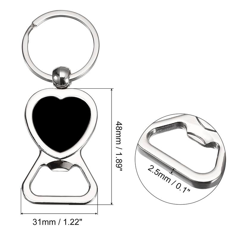 Keychain Bottle Opener, Stainless Steel Flat Beer Bottle Opener Silver - 2pcs