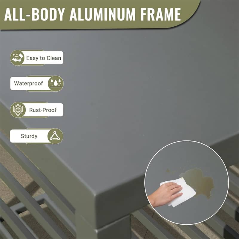 Freestanding Outdoor Aluminum Kitchen Storage Island with Storage Rack