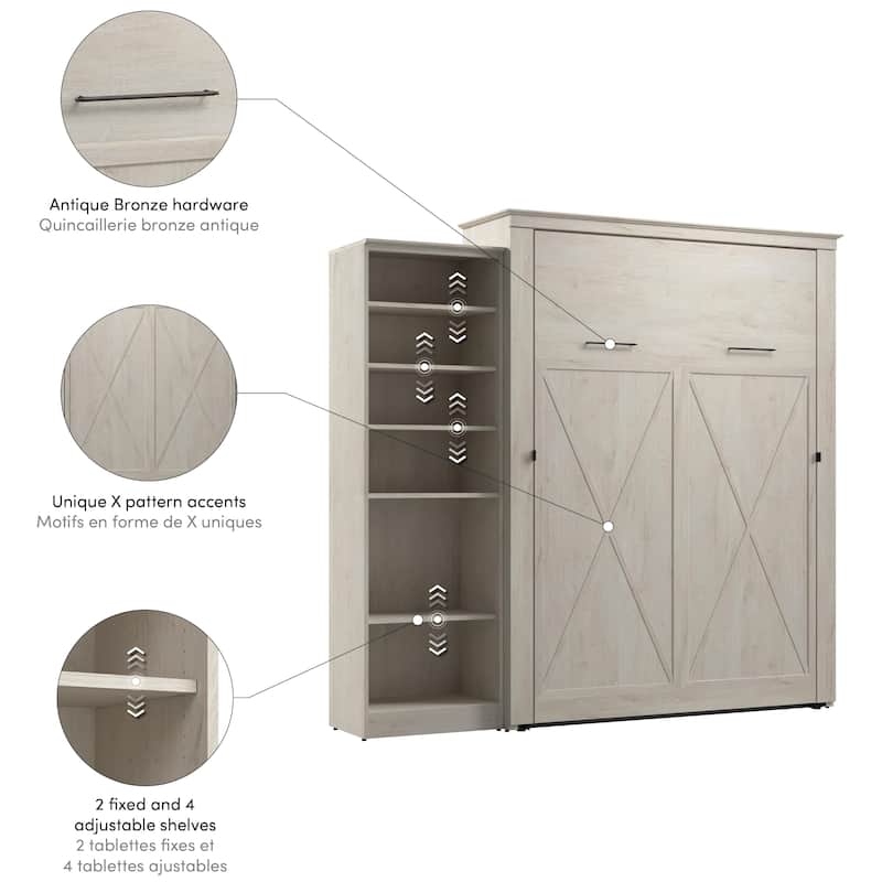 Key West Queen Murphy Bed with Closet Organizer (94W) by Bestar