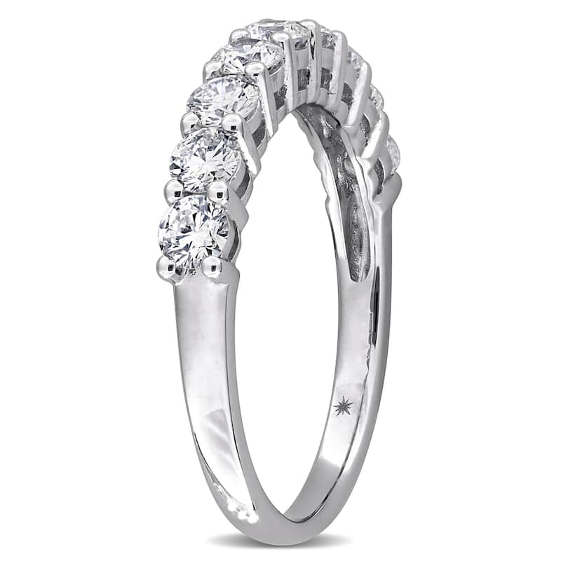 1ct TW Lab-Grown Diamond Semi-Eternity Anniversary Band in 10k White Gold