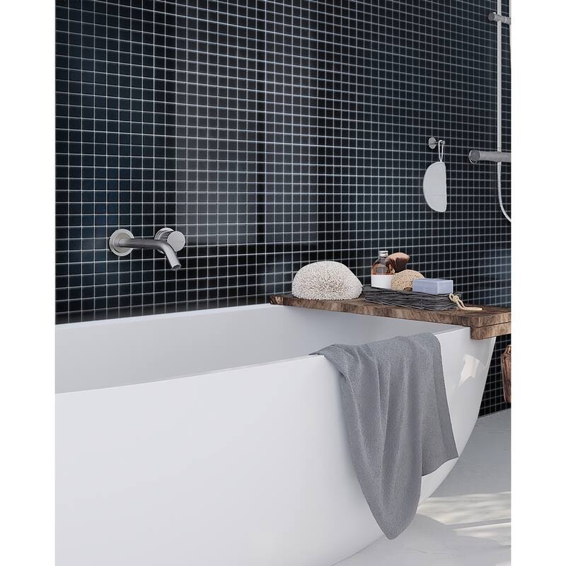 Apollo tile 12" x 12" Colorway Matte Black Glass Tile (9.67 sq ft/case) - 10 Pack