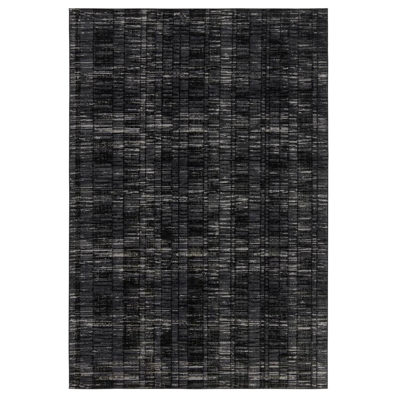 Phantom Geometric Gray/ Black Area Rug - 9' x 12' - Rectangle