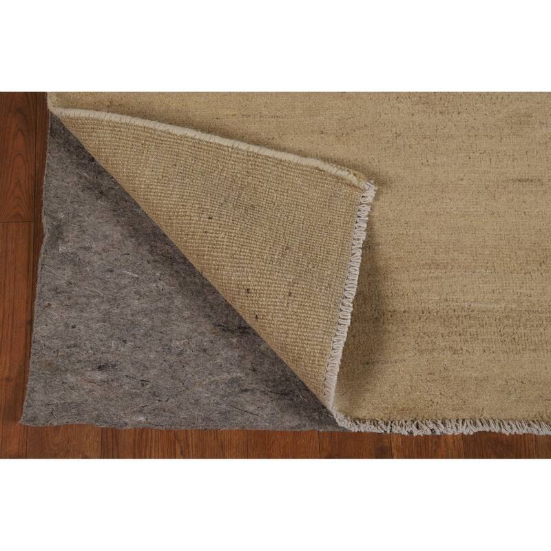 Modern Gabbeh Runner Rug Hand-Knotted Beige Wool Carpet - 2'9"x 9'6"