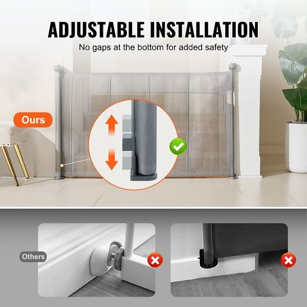 dimension image slide 3 of 9, Mesh Foldable Wide Retractable Baby Gate Suitable for Playrooms Kitchens Or Hallways