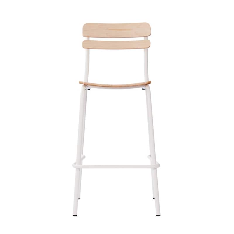 2PK Commercial Solid Wood Bar Stools with Frames and Antique Finish - 19.75"W x 22.25"D x 44.5"H