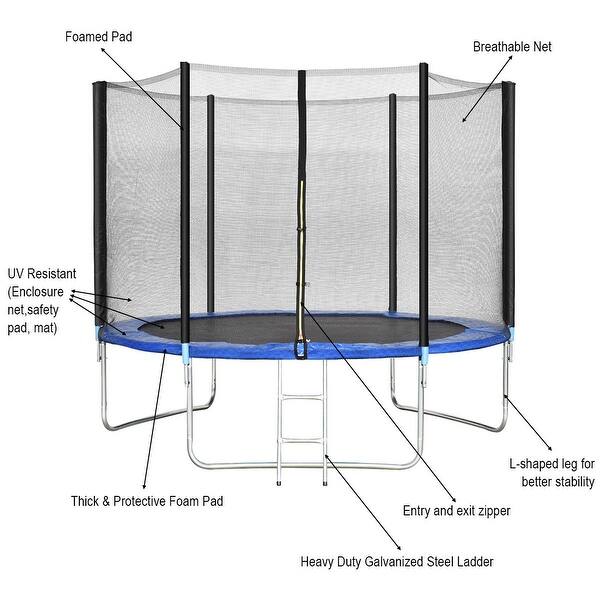 Shop Gymax 10 Ft Trampoline Combo Bounce Jump Safety Enclosure Net