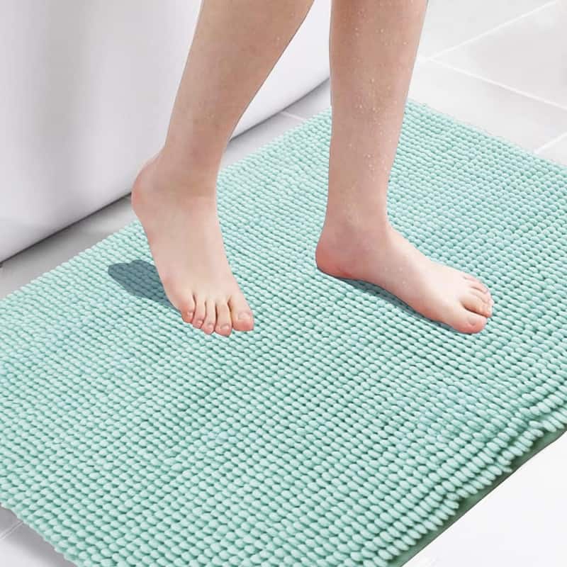 Wonderful Bath Rugs Anti-Slip Mats Soft Plush Yarn Shaggy for Living Room Bedroom (2 Piece)
