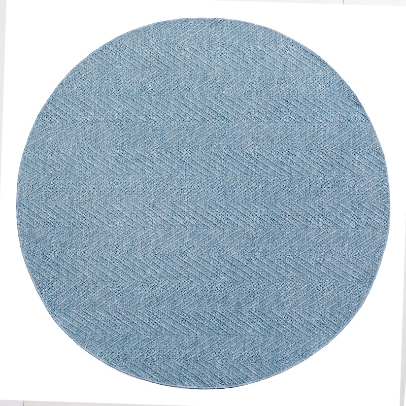 TOWN & COUNTRY BASICS Pax Herringbone Textured Solid Machine Washable Area Rug Blue