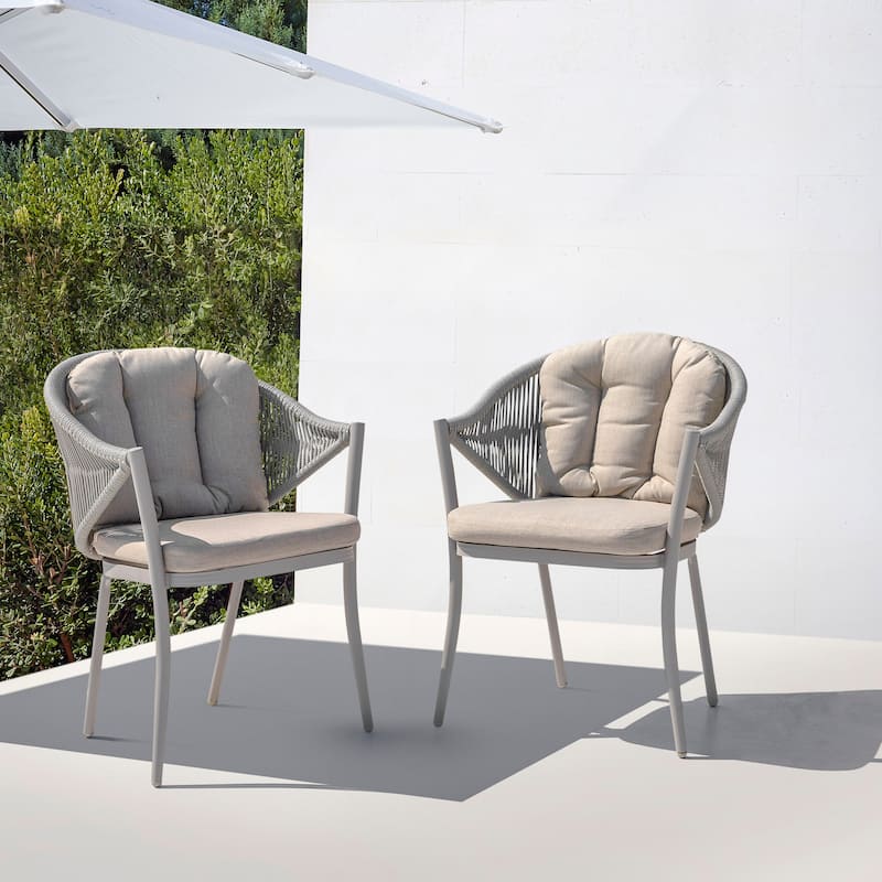 Two PCS Assembled Wicker chairs with cushions