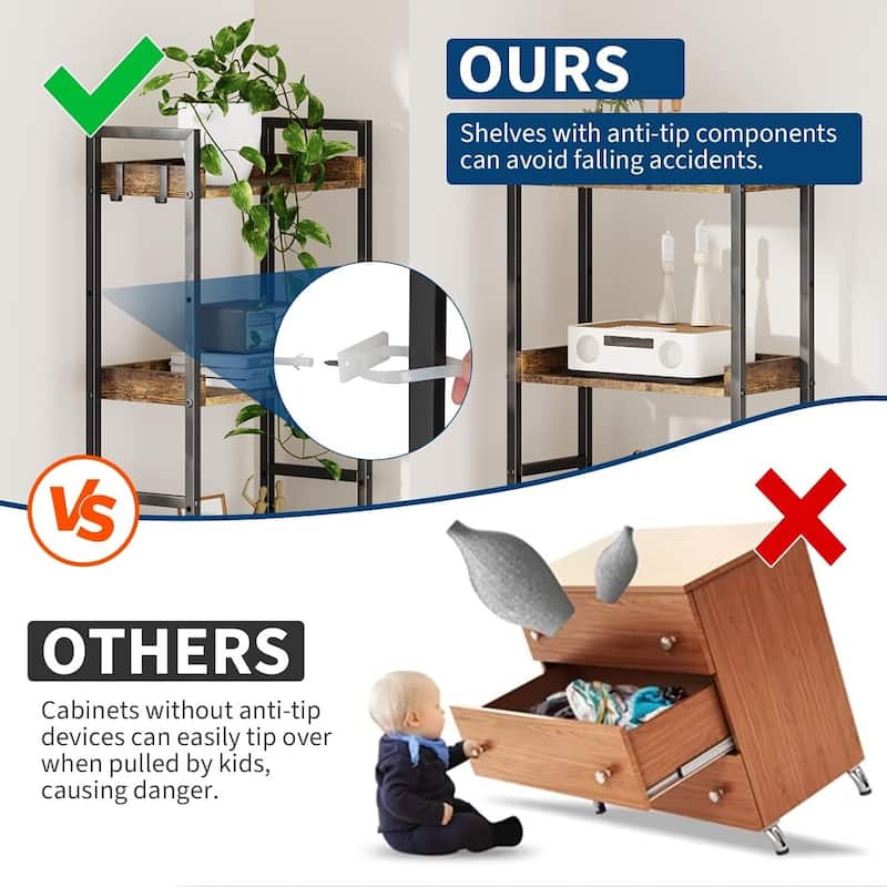 5 Tier Bookshelf, Bookcase with 14 Open Display Shelves