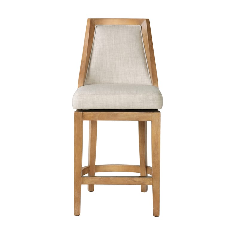 Ellis Bar Stool with Solid Wood Frame and Upholstered Seat and Back