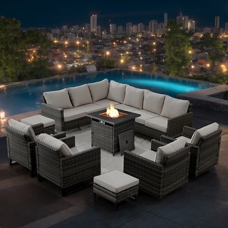 Gymojoy Outdoor Patio Sofa with Swivel Chairs Set
