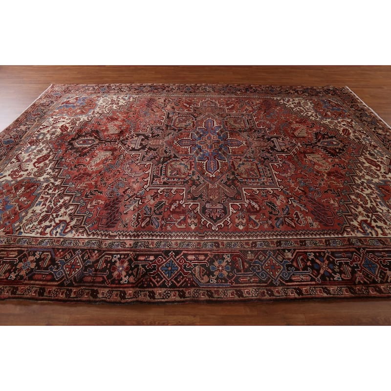 Traditional Vegetable Dye Heriz Persian Wool Area Rug Hand-knotted - 8'11" x 11'3"