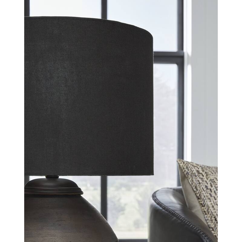 Signature Design by Ashley Naareman Metallic Black Table Lamp - 16" W x 16" D x 24.5" H