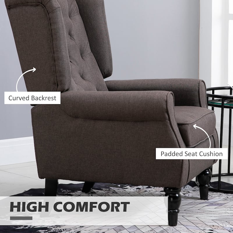 HOMCOM Copper Grove Guanta Tufted Wood Leg Accent Chair