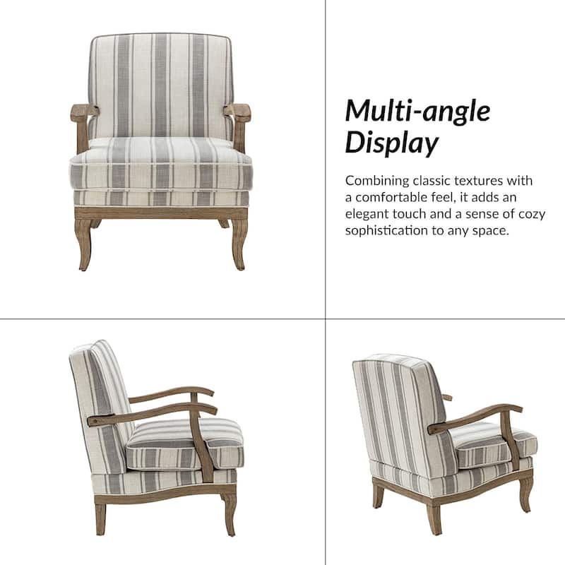 Rinaldo Farmhouse Upholstered Armchair with Solid Wood Legs by HULALA HOME