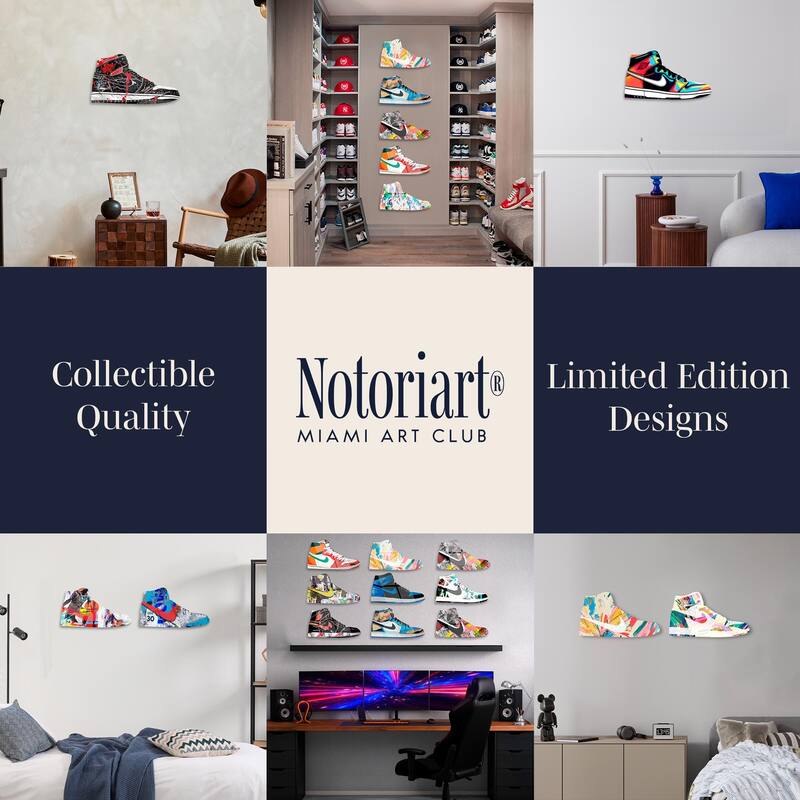 Floral Sneaker Shape Die-Cut Acrylic Wall Art, 19 x 10.5