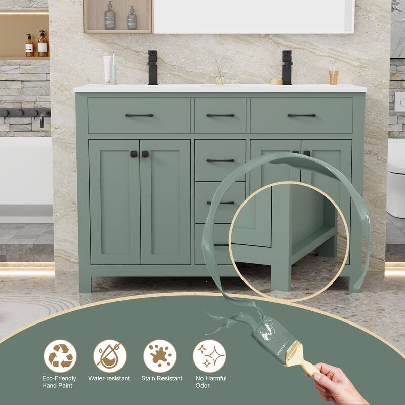 Modern Bathroom Vanity with Sink & Faucet Storage Cabinet Set