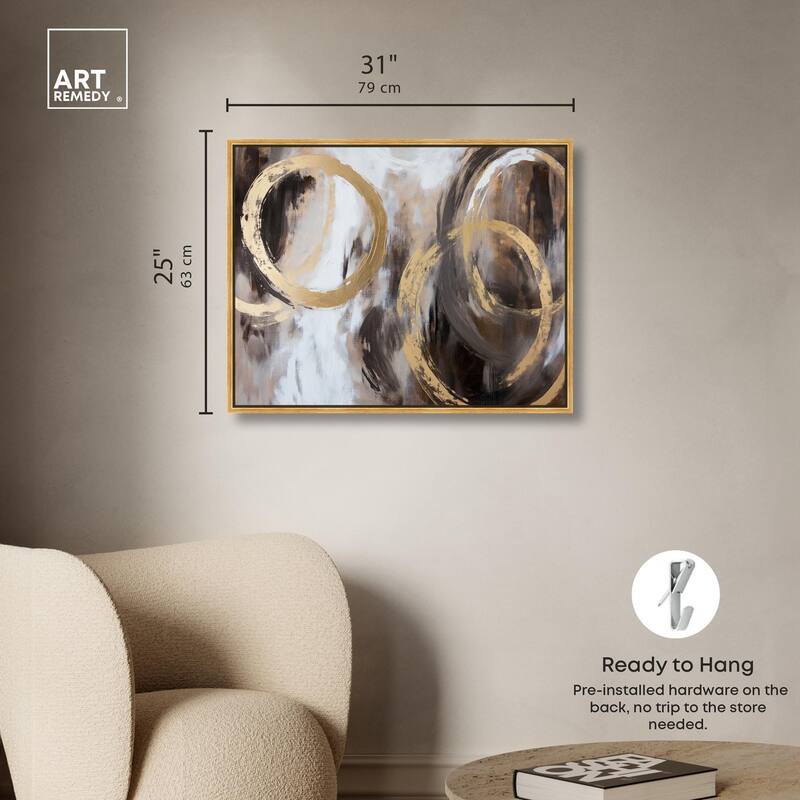 Swirling Forms with Gold Canvas by Art Remedy