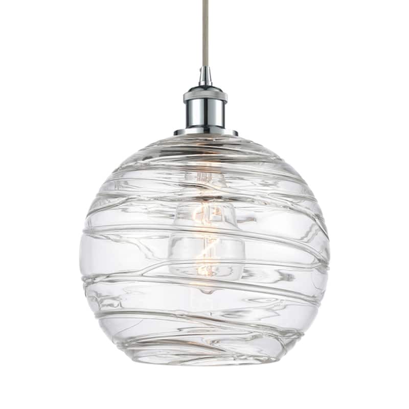 Innovations Lighting 516-1P-13-10 Athens Pendant Athens 10" Wide - Clear Deco Swirl / Polished Chrome