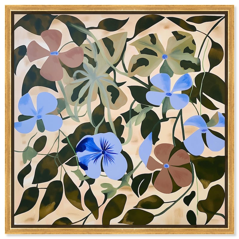 Rhythmic Blooms Canvas by Art Remedy - 20" x 20" - Gold