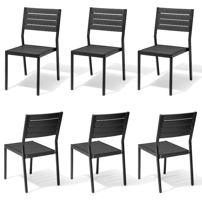 Outdoor Dining Chairs Modern Aluminum Stackable Armless Chairs for Patio