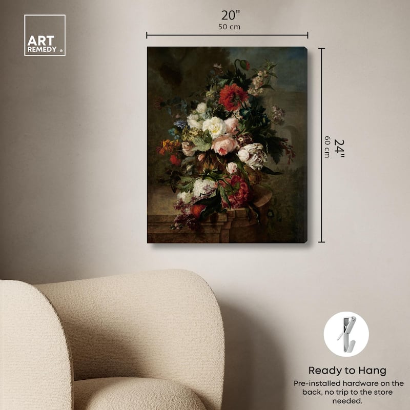 Still Life with Flowers 1789 Canvas by Art Remedy, Gallery Wrapped