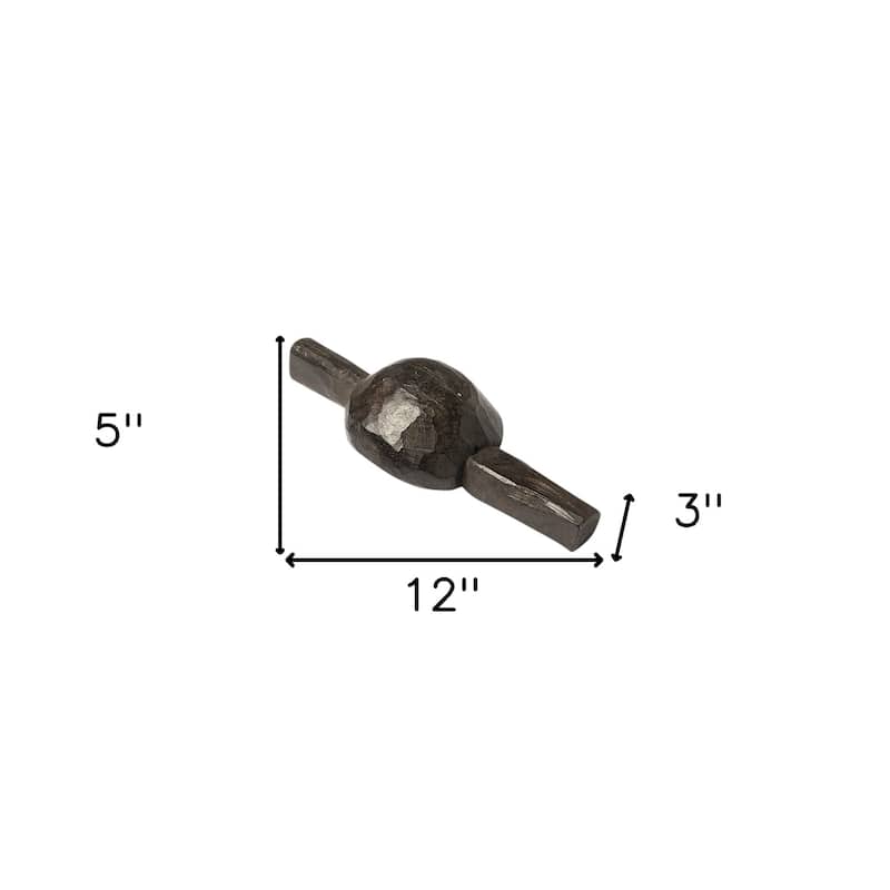 HomeRoots Set of Three 3" Brown Metal Tabletop Sculpture - 5" W x 12" D x 3" H