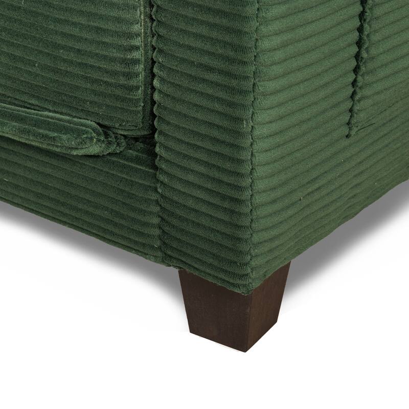 2-in-1 Convertible Corduroy Sofa Bed 51" Small Sofa, 2-Seater Loveseat Sleeper Couch with Side Storage