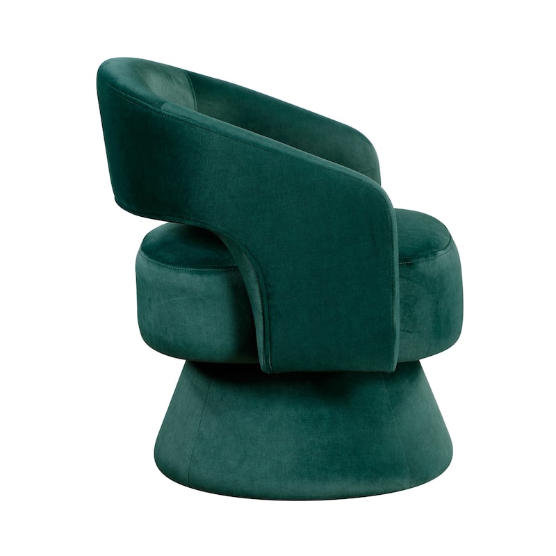 Arden 27" Velvet Swivel Chair - 360-Degree Metal Swivel Base