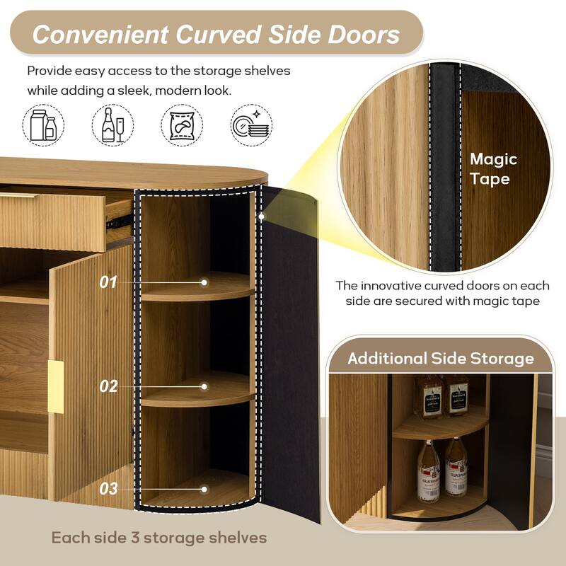 55" Modern Storage Cabinet with 2 Doors and 2 Drawers