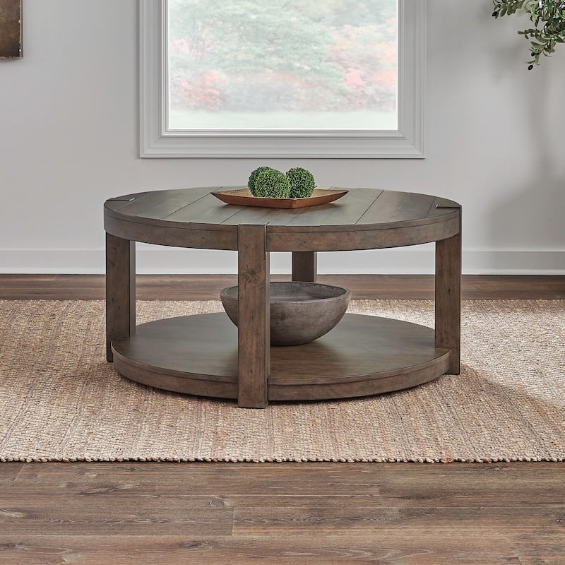 Liberty Furniture Broadmore Round Cocktail Table, Optional End Tables - Round Cocktail Table