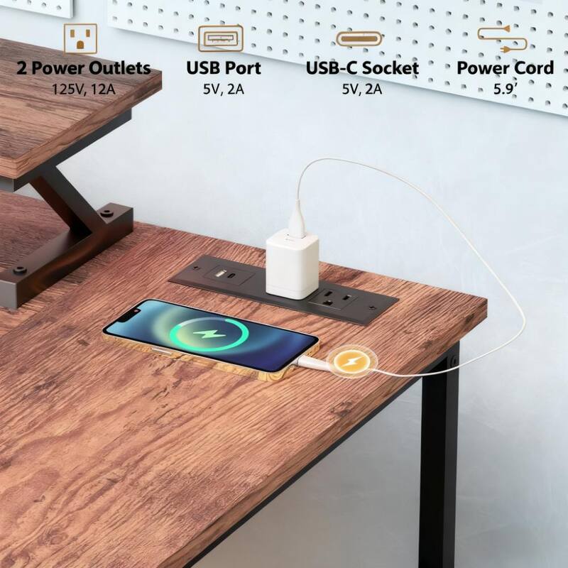 Computer Desk with Reversible L Shaped, Corner Desk, For Home and Office