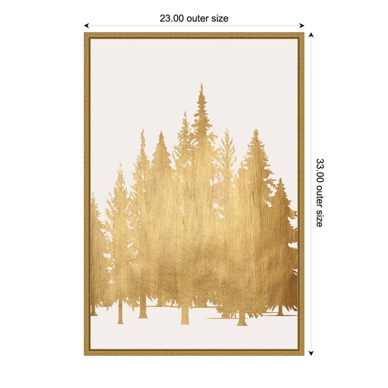 Tan Trees by Kubistika Framed Canvas Wall Art Print - 23 x 33 in