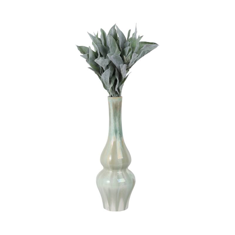 Stoneware Ceramic Vase Tall Sculptural Silhouette Glazed Finish Modern