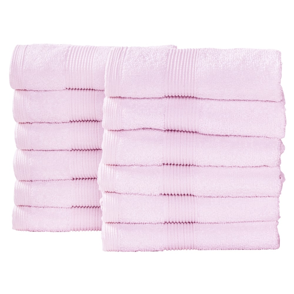 Fabstyles Premium Face Towels Washcloth Set of 12 - 14x14