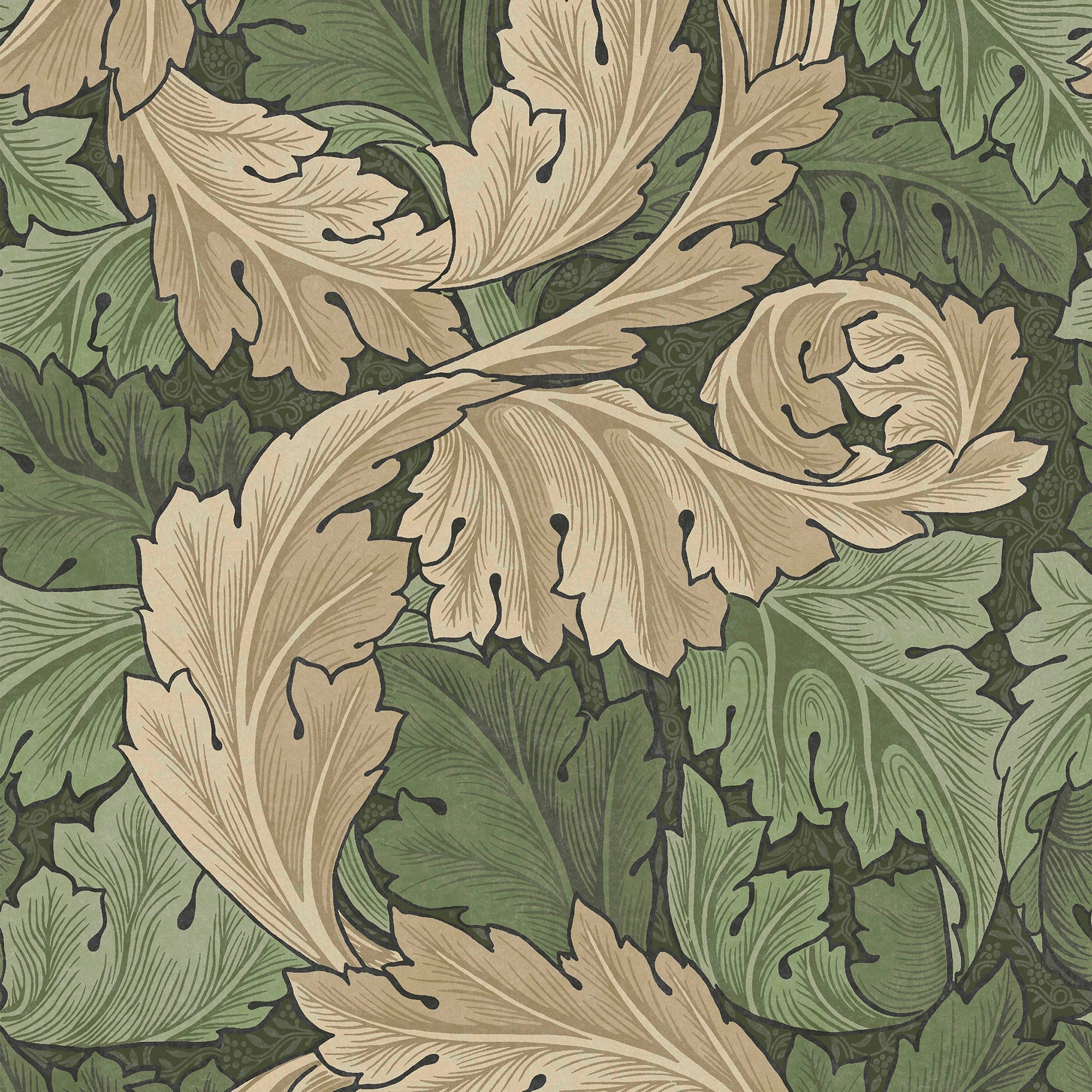 William Morris Acanthus Green Wallpaper