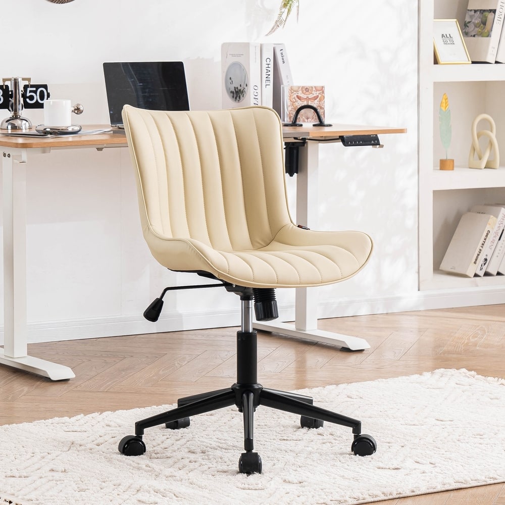 Ergonomic Office Chair Swivel Armless Desk Chair with Wheels