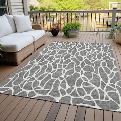 Machine Washable Indoor/ Outdoor Modern Chantille Rug