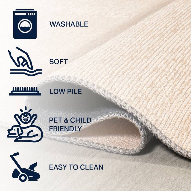 JONATHAN Y Ashkii Bohemian Textured Weave Floral Machine Washable Area Rug