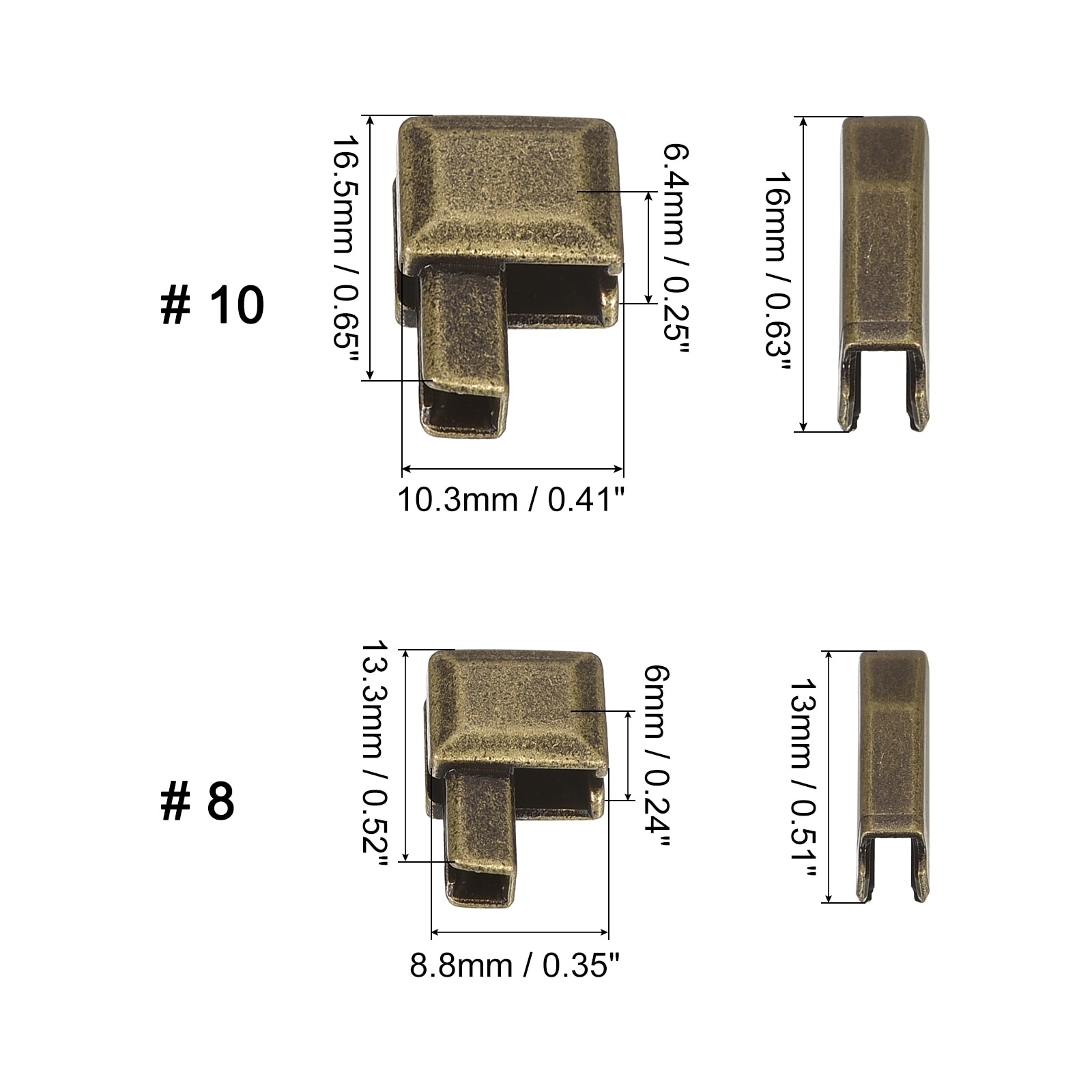 Solid Brass Double Cap Rivets 6 Mm Cap 6.4 Mm Post Antique 