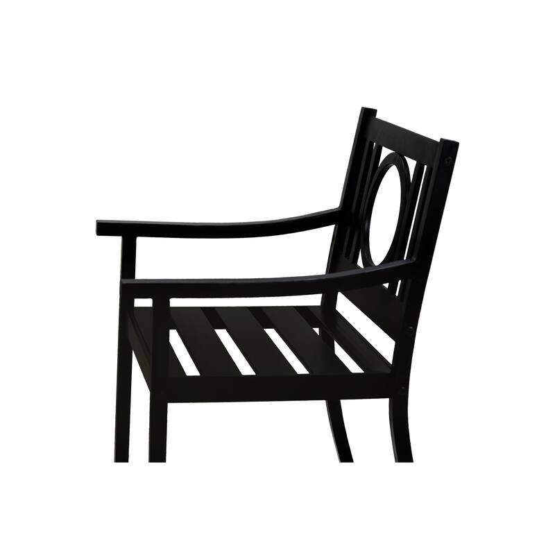 Slatted Openwork Patio Outdoor Dining Chair - Black