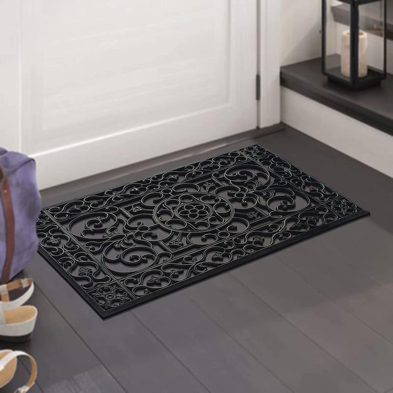 A1HC Natural Coir and Rubber Modern Indoor/Outdoor Grill Doormat