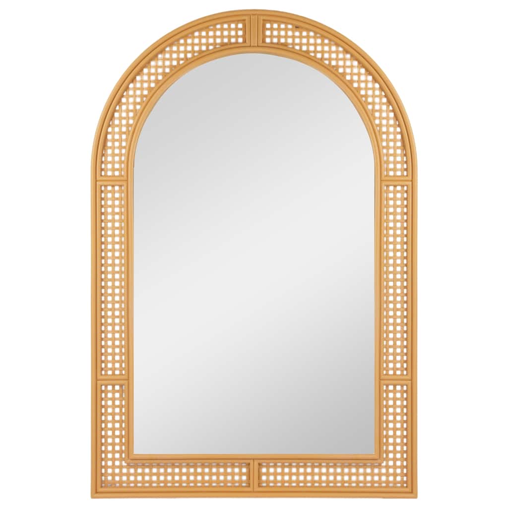 36" Arched Lattice Weaved Decorative Wall Mirror