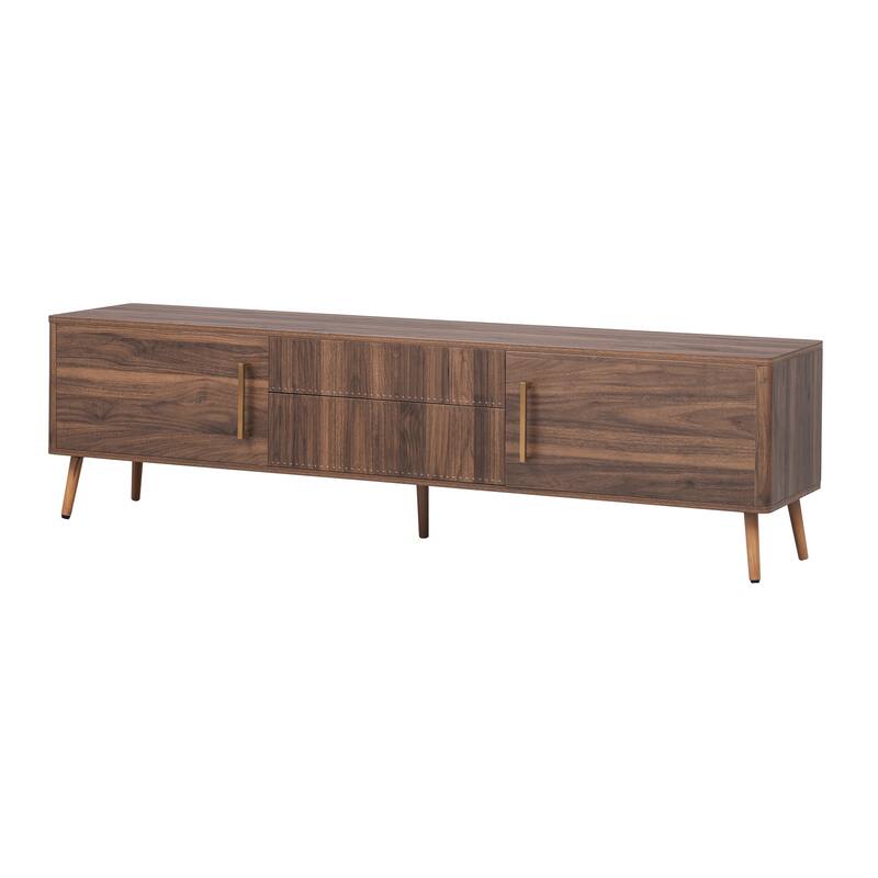 Mid Century TV Stand with 2 Drawers, Media Console Table for TVs up to 80''